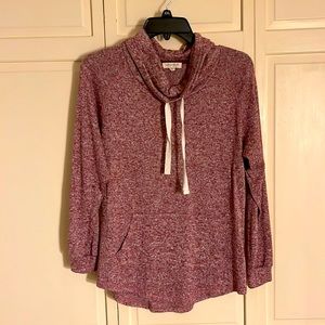 Red cowl neck sweater